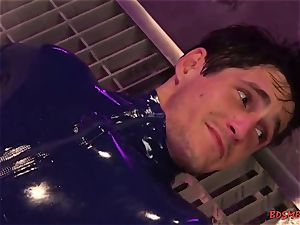 jaw-dropping domme With massive hooters drills Her gimp hard