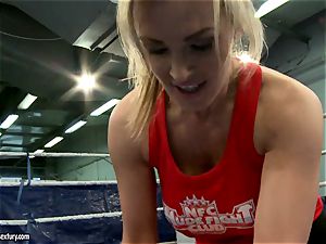 Tanya Tate with super-fucking-hot honey struggling in the ring