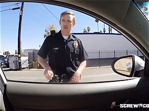 CAUGHT! black damsel gets unloaded blowing off a cop