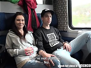 4some fuck-a-thon in Public train