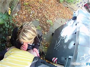 dirty Flix - light-haired cutie tricked into outdoor bang-out
